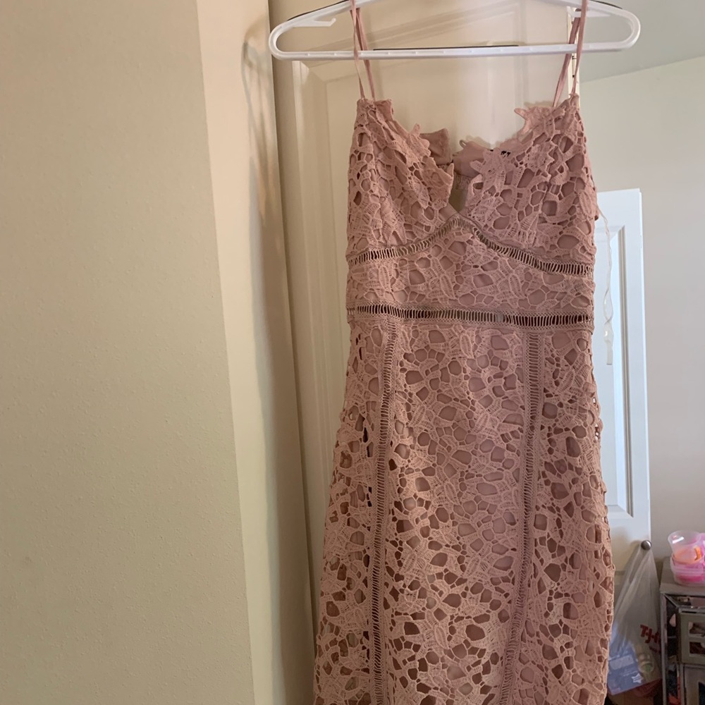 Fashion nova lace,crochet mauve dress